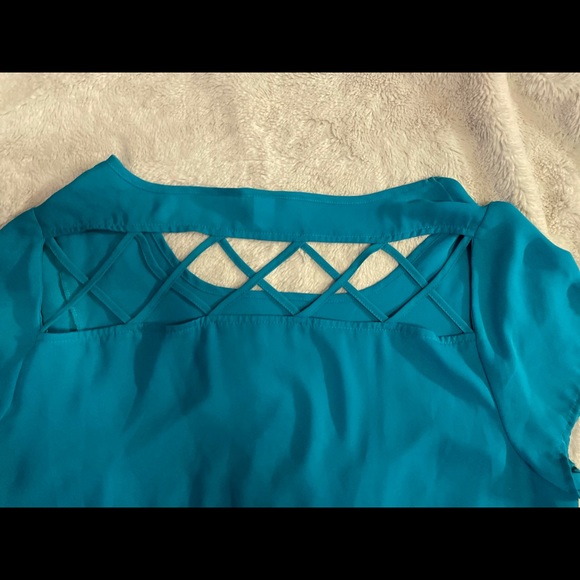 Torrid size 0x bluish green dress blouse - Picture 7 of 8